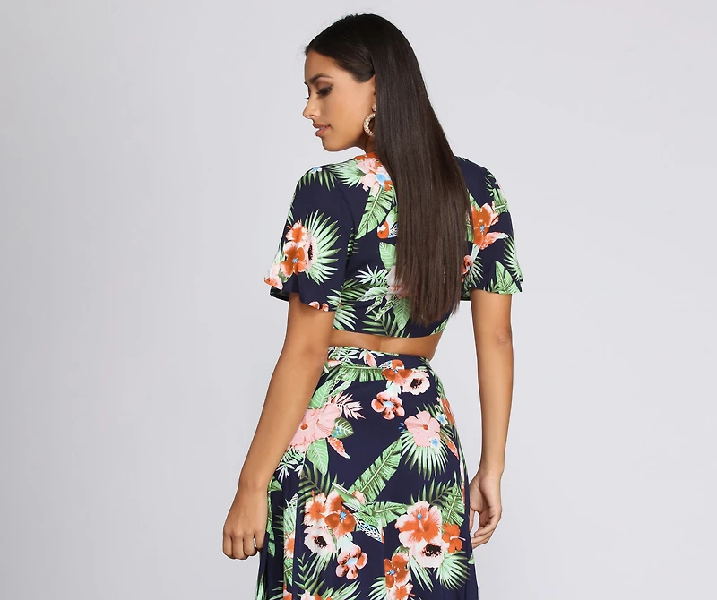 Coastal Vibes Tie Front Top