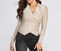 Glitter Gal Knit Moto Jacket