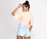 Go With The Flow Tie Front Top