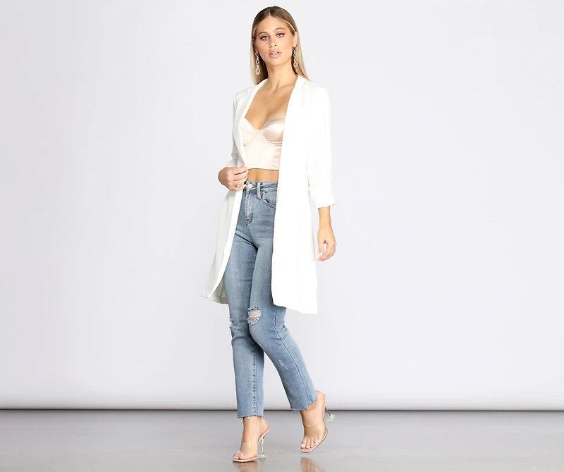 Boss Babe Crepe Longline Blazer