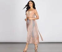 Sheer Luminosity Organza Trench Coat