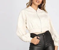 All The Details Brocade Bomber