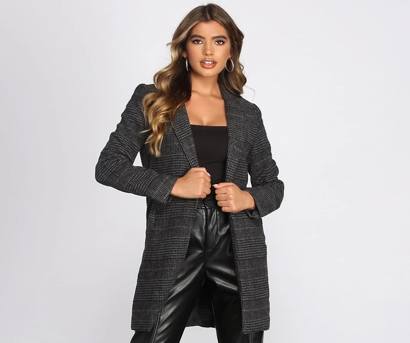 So Posh Plaid Coat