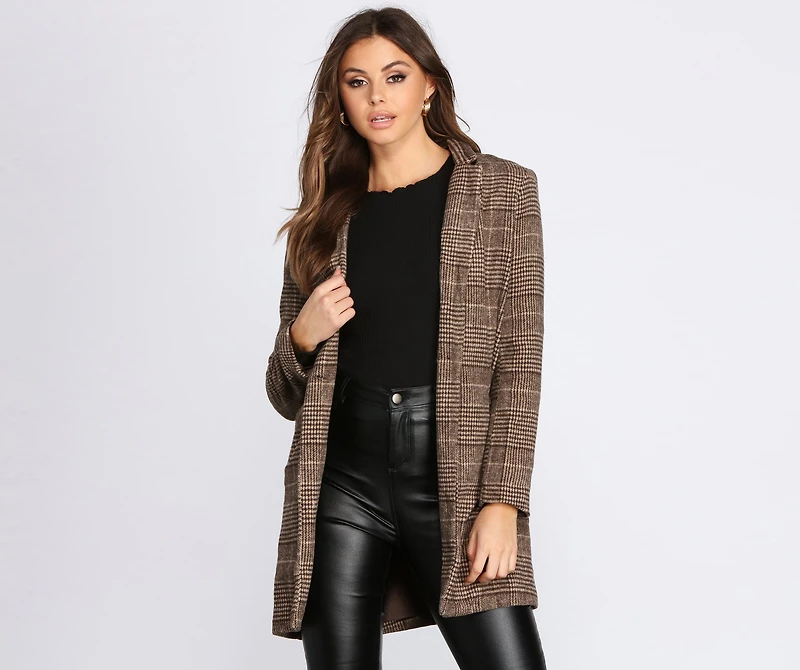 So Posh Plaid Coat