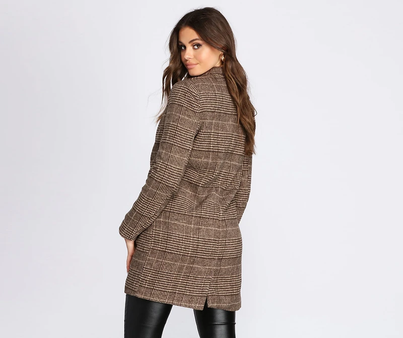 So Posh Plaid Coat
