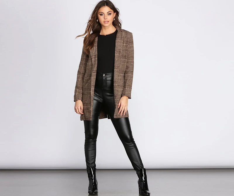 So Posh Plaid Coat