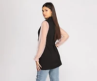 She's Busy Sleeveless Trench Vest