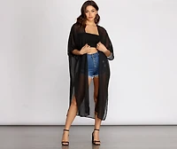Layered Style Chiffon Kimono