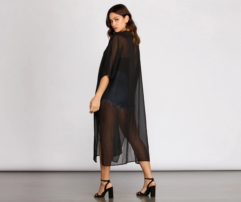 Layered Style Chiffon Kimono