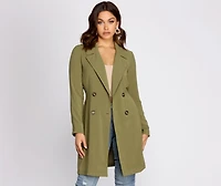 Cosmopolitan Chic Belted Trench Coat