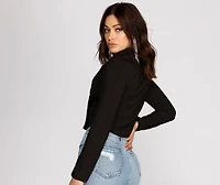 Double Breasted Cropped Blazer