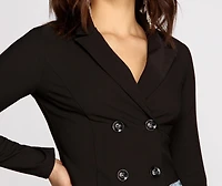 Double Breasted Cropped Blazer