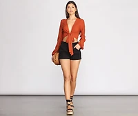Boho Babe Tie-Front Top
