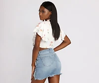 Flutter Baby Tie Front Crop Top