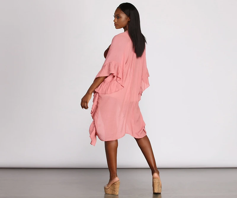Just Relaxin' Ruffled Kimono