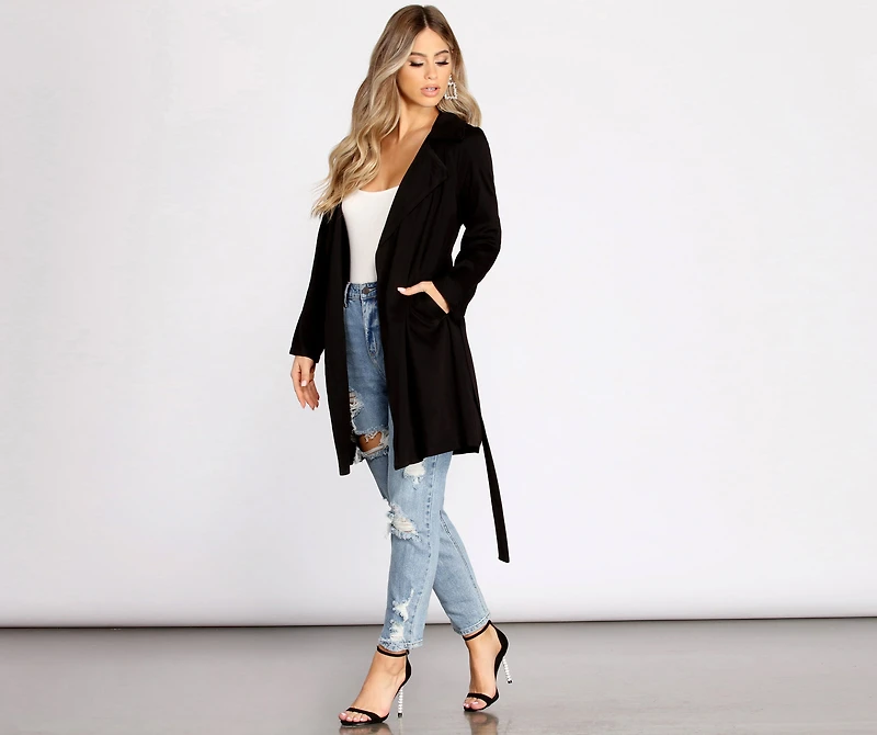 Nine To Five Belted Trench Coat