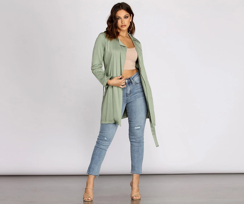 Nine To Five Belted Trench Coat