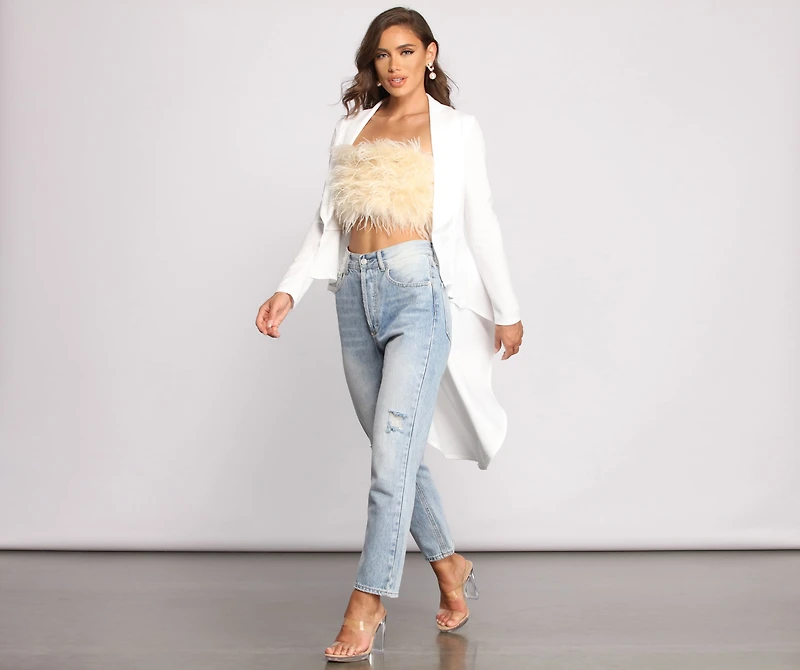 First Class Peplum High Low Jacket