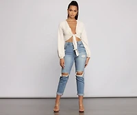 Major Trendsetter Tie Front Crop Top