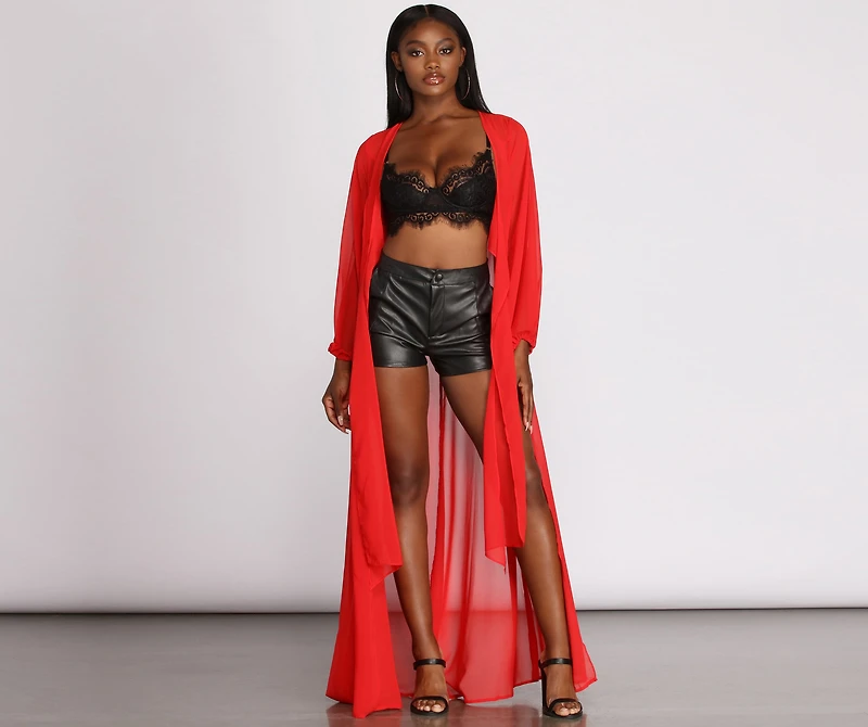 See Right Through You Long Sheer Duster