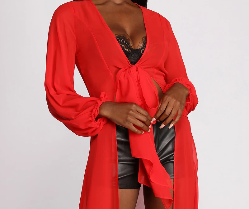 See Right Through You Long Sheer Duster