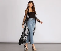 Feel It The Air Applique Sheer Duster
