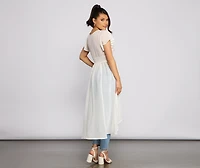 Charming Chiffon High-Low Duster
