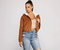 Corduroy Cutie Cropped Sherpa Jacket