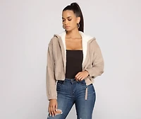 Corduroy Cutie Cropped Sherpa Jacket