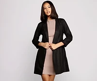 Makin' Moves Faux Suede Long Line Blazer