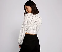 Retro Feels Tie Front Top