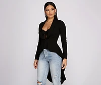 First Class Peplum High Low Jacket