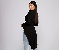 First Class Peplum High Low Jacket