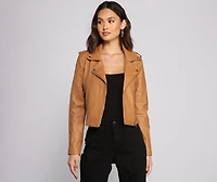 Gorgeous Girl Cropped Moto Jacket