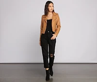 Gorgeous Girl Cropped Moto Jacket