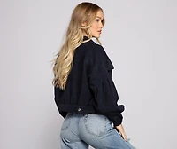 Casually Cute Button-Front Corduroy Jacket