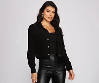 Corduroy Cutie Collared Cropped Jacket