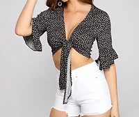 Florals On My Mind Tie Front Top