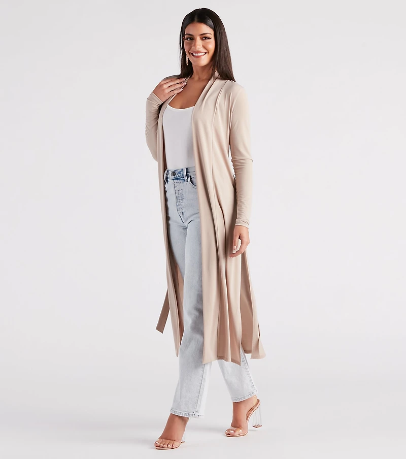 Her Business Slit Duster Trench