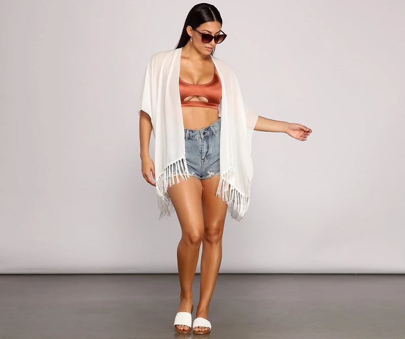 Ready For My Getaway Fringe Kimono