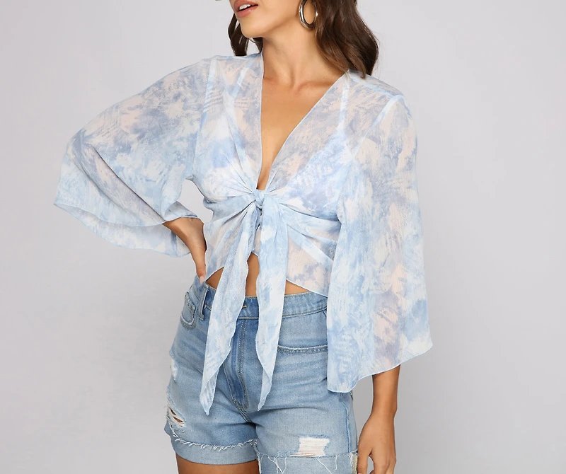 Totally Chic Tie Dye Front Top
