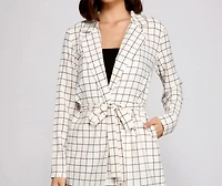 Classic Window Pane Trench Coat