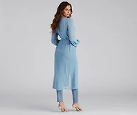 Chic Sheer Chiffon Belted Trench