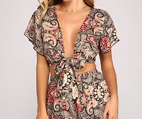 Stunning Boho Vibes Tie-Front Top