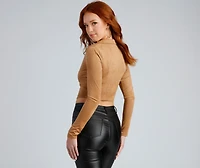 All The Deets Faux Suede Top
