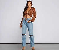 Caught A Floral Gaze Crop Top