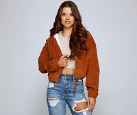 Corduroy Cutie Cropped Sherpa Jacket