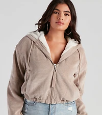 Corduroy Cutie Cropped Sherpa Jacket
