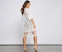 Bohemian Fringe Lace Kimono