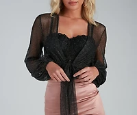 Sparkle Party Glitter Long Sleeve Jacket